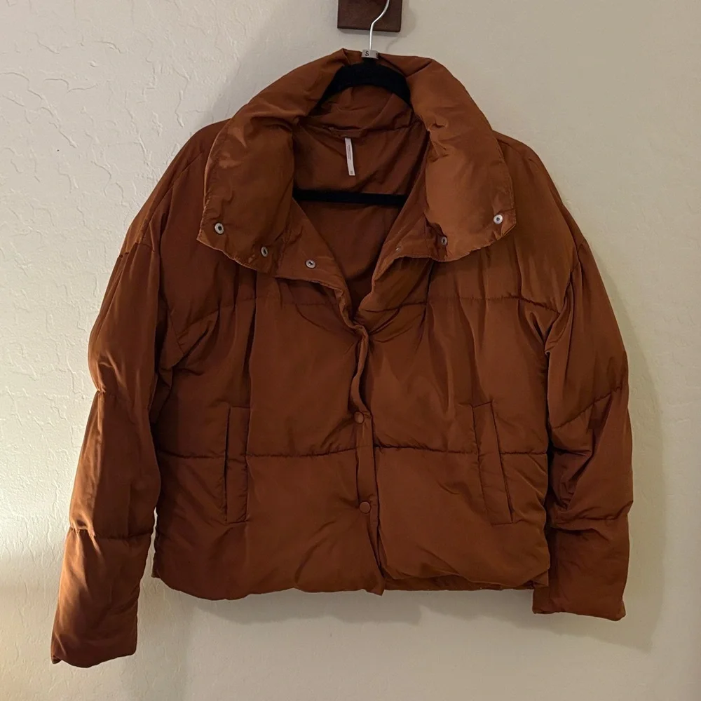 Free People Rust/Brown color Puffer Jacket - Picture 2 of 4